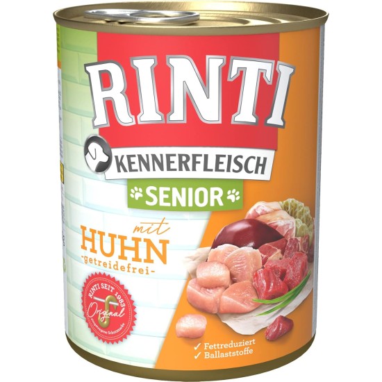 Rinti connoisseur meat SENIOR + chicken, pack of 12 (12 x 800 g) Rinti connoisseur meat SENIOR + chicken, pack of 12 (12 x 800 g)