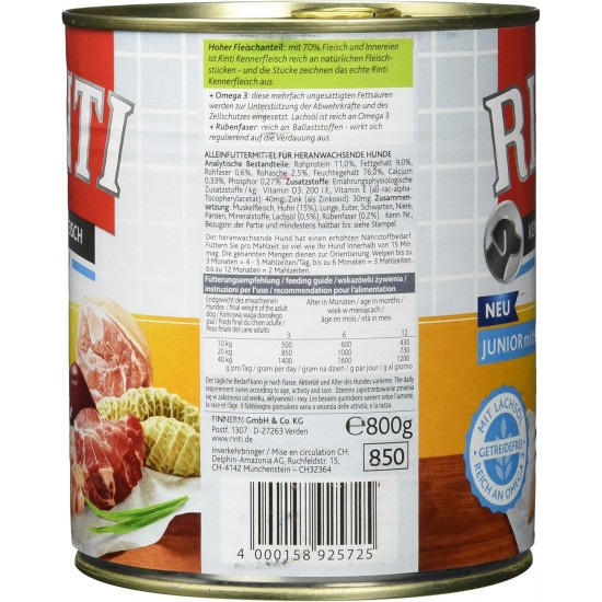 Rinti connoisseur meat SENIOR + chicken, pack of 12 (12 x 800 g) Rinti connoisseur meat SENIOR + chicken, pack of 12 (12 x 800 g)
