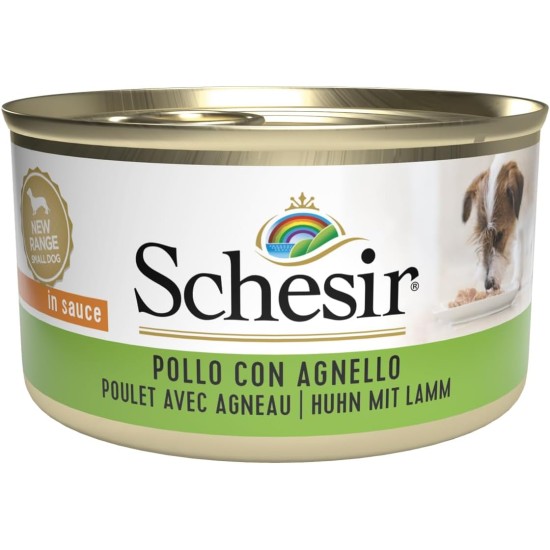 Schesir, Adult Dog Food with Chicken and Lamb Soft Jelly (24 Cans of 85g) Schesir, Adult Dog Food with Chicken and Lamb Soft Jelly (24 Cans of 85g)