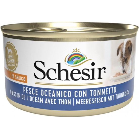 Schesir, Adult Dog Food with Sea Fish and Tuna Soft Jelly (24 Cans of 85g) Schesir, Adult Dog Food with Sea Fish and Tuna Soft Jelly (24 Cans of 85g)