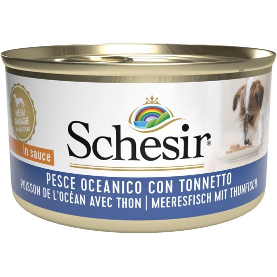 Schesir, Adult Dog Food with Sea Fish and Tuna Soft Jelly (24 Cans of 85g) Schesir, Adult Dog Food with Sea Fish and Tuna Soft Jelly (24 Cans of 85g)
