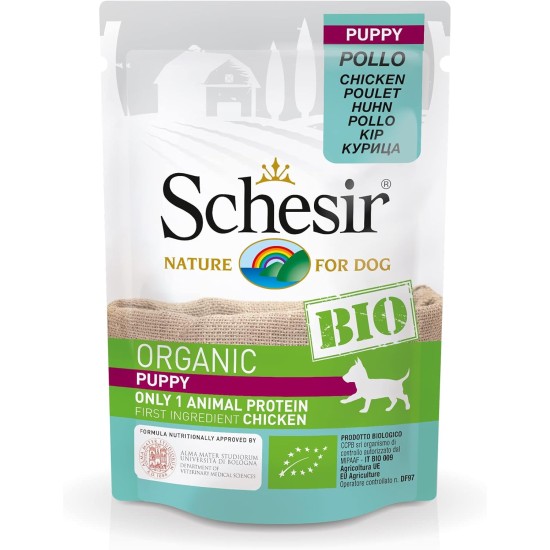 Schesir, Aloe Flavoured Wet Puppy Food Prepared in Soft Jelly Total 2.7kg (18 Cans of 150g) Schesir, Aloe Flavoured Wet Puppy Food Prepared in Soft Jelly Total 2.7kg (18 Cans of 150g)