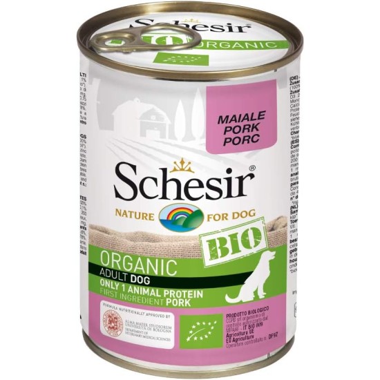 Schesir Dog Bio Monoprotein Pig Dog Food Wet 6 Cans x 400 g Schesir Dog Bio Monoprotein Pig Dog Food Wet 6 Cans x 400 g