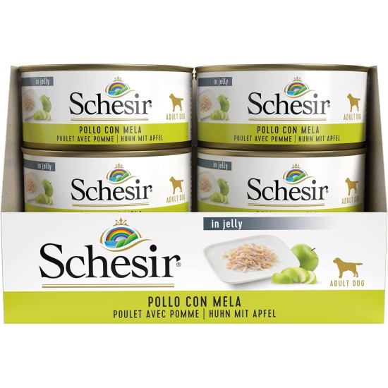 Schesir Dog Fruit Chicken Fillet with Papaya, Dog Food Wet with Fruit, 18 Tins x 150 g Schesir Dog Fruit Chicken Fillet with Papaya, Dog Food Wet with Fruit, 18 Tins x 150 g