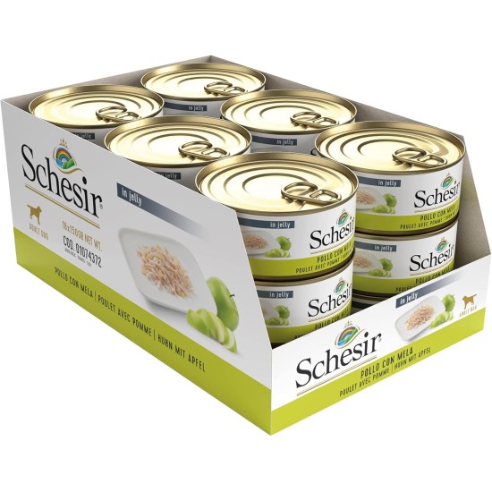 Schesir Dog Fruit Chicken Fillet with Papaya, Dog Food Wet with Fruit, 18 Tins x 150 g Schesir Dog Fruit Chicken Fillet with Papaya, Dog Food Wet with Fruit, 18 Tins x 150 g