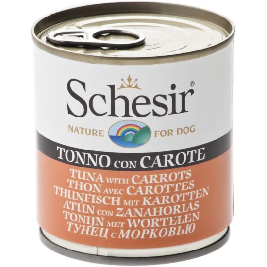 Schesir Dog Tuna with Carrot, Wet Dog Food, 16 Cans x 285 g Schesir Dog Tuna with Carrot, Wet Dog Food, 16 Cans x 285 g