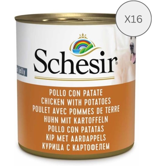 Schesir Dog Tuna with Carrot, Wet Dog Food, 16 Cans x 285 g Schesir Dog Tuna with Carrot, Wet Dog Food, 16 Cans x 285 g