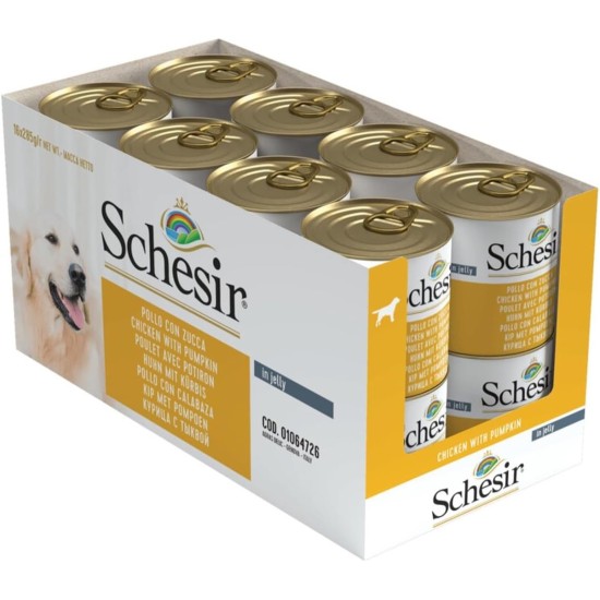 Schesir Dog Tuna with Carrot, Wet Dog Food, 16 Cans x 285 g Schesir Dog Tuna with Carrot, Wet Dog Food, 16 Cans x 285 g