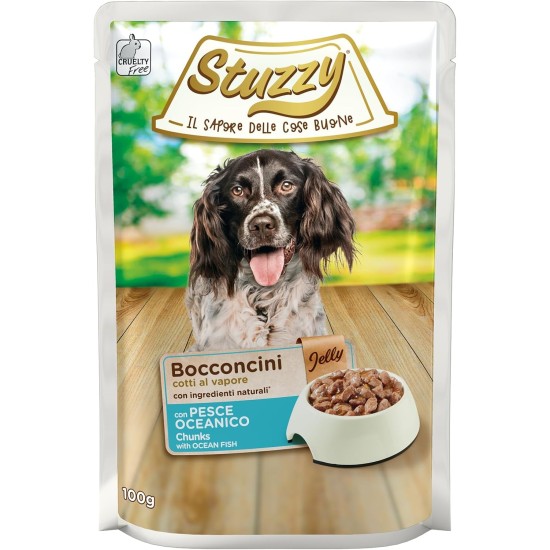 Stuzzy Dog Jelly Ocean Fish Dog Food Wet in Jelly 24 Bags x 100g