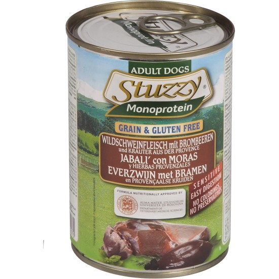 Stuzzy Dog Monoprotein Wild Boar, Wet Dog Food, 6 Cans x 400 g, 2.4 kg Stuzzy Dog Monoprotein Wild Boar, Wet Dog Food, 6 Cans x 400 g, 2.4 kg
