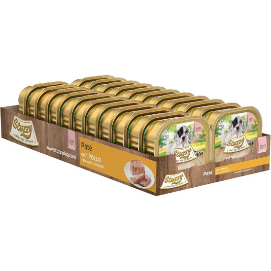 Stuzzy Mister Wet Puppy Food Chicken Pate and Meat in Pieces Total 3.3kg (22 Cups x 150g) Stuzzy Mister Wet Puppy Food Chicken Pate and Meat in Pieces Total 3.3kg (22 Cups x 150g)