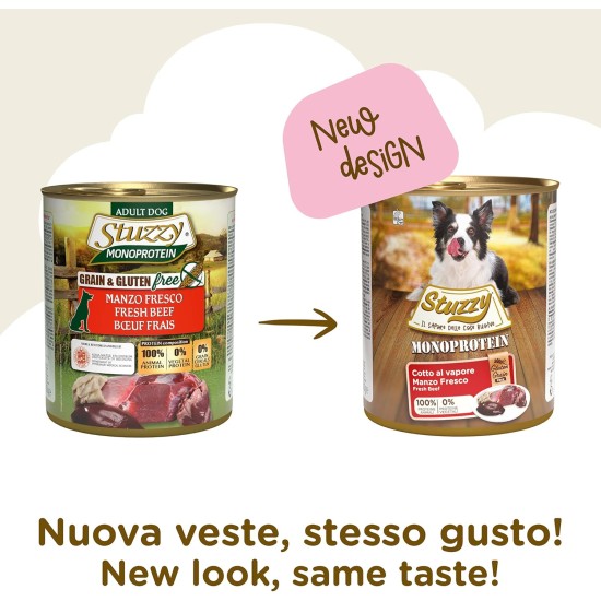 Stuzzy, Wet Food for Adult Dogs, Lamb Flavour, Monoprotein in Pate, Total 4.8 kg (6 Cans x 800 g) Stuzzy, Wet Food for Adult Dogs, Lamb Flavour, Monoprotein in Pate, Total 4.8 kg (6 Cans x 800 g)