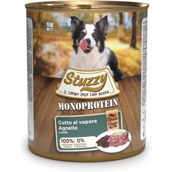 Stuzzy, Wet Food for Adult Dogs, Lamb Flavour, Monoprotein in Pate, Total 4.8 kg (6 Cans x 800 g) Stuzzy, Wet Food for Adult Dogs, Lamb Flavour, Monoprotein in Pate, Total 4.8 kg (6 Cans x 800 g)