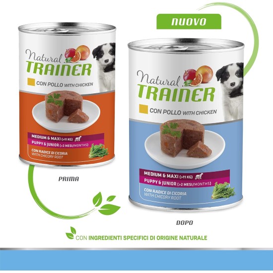 Trainer Natural Medium Maxi Wet Dog Food with Chicken, 12 x 400 g - 3.6 kg Trainer Natural Medium Maxi Wet Dog Food with Chicken, 12 x 400 g - 3.6 kg