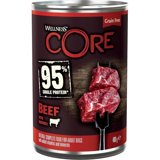 Wellness CORE 95 Percent, Dog Food Wet, Grain Free, High Meat Content, 6 x 400 g Wellness CORE 95 Percent, Dog Food Wet, Grain Free, High Meat Content, 6 x 400 g
