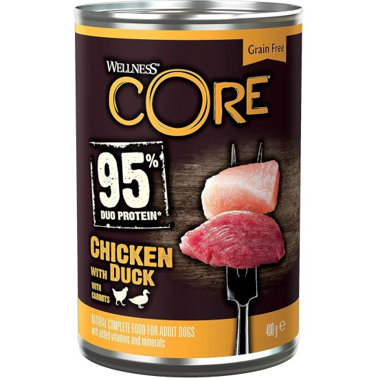 Wellness CORE 95 Percent, Dog Food Wet, Grain Free, High Meat Content, 6 x 400 g Wellness CORE 95 Percent, Dog Food Wet, Grain Free, High Meat Content, 6 x 400 g