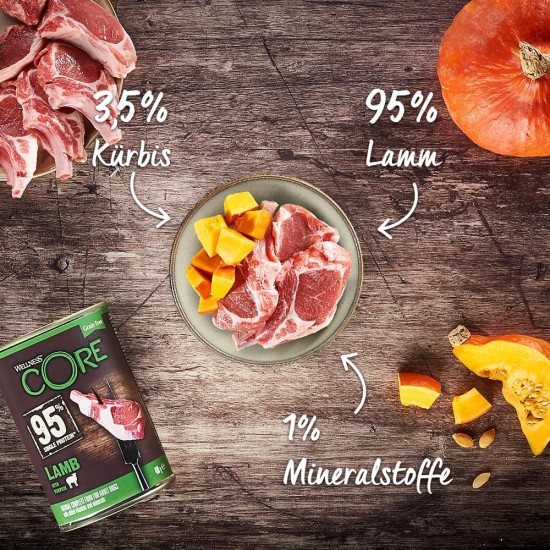 Wellness CORE 95 Percent, Dog Food Wet, Grain Free, High Meat Content, 6 x 400 g Wellness CORE 95 Percent, Dog Food Wet, Grain Free, High Meat Content, 6 x 400 g