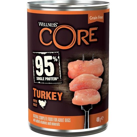 Wellness CORE 95 Percent, Dog Food Wet, Grain Free, High Meat Content, 6 x 400 g Wellness CORE 95 Percent, Dog Food Wet, Grain Free, High Meat Content, 6 x 400 g