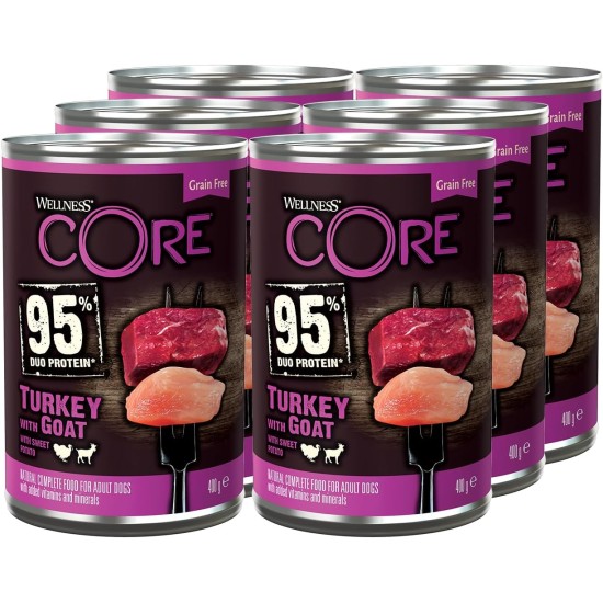 Wellness CORE 95 Percent, Dog Food Wet, Grain Free, High Meat Content, 6 x 400 g Wellness CORE 95 Percent, Dog Food Wet, Grain Free, High Meat Content, 6 x 400 g