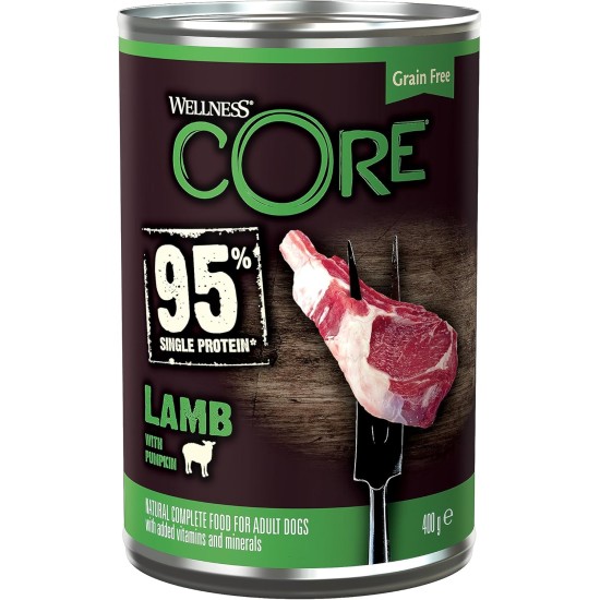 Wellness CORE 95 Percent, Dog Food Wet, Grain Free, High Meat Content, 6 x 400 g Wellness CORE 95 Percent, Dog Food Wet, Grain Free, High Meat Content, 6 x 400 g