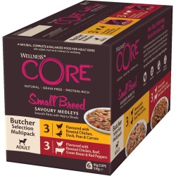 Wellness Core Small Breed Dogs Savoury Medleys Wet Grain-Free Food, Butcher Selection Multipack, 6 x 85 g Cups Wellness Core Small Breed Dogs Savoury Medleys Wet Grain-Free Food, Butcher Selection Multipack, 6 x 85 g Cups