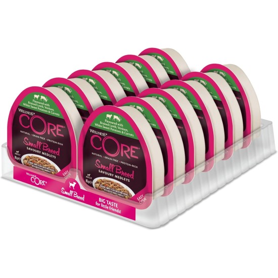 Wellness Core Small Breed Dogs Savoury Medleys Wet Grain-Free Food, Butcher Selection Multipack, 6 x 85 g Cups Wellness Core Small Breed Dogs Savoury Medleys Wet Grain-Free Food, Butcher Selection Multipack, 6 x 85 g Cups
