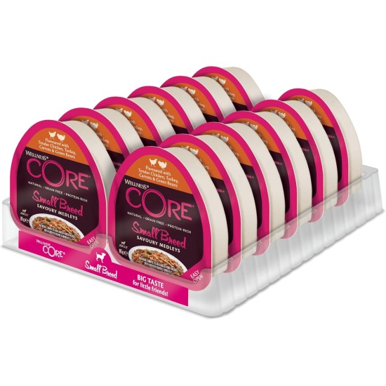 Wellness Core Small Breed Dogs Savoury Medleys Wet Grain-Free Food, Butcher Selection Multipack, 6 x 85 g Cups Wellness Core Small Breed Dogs Savoury Medleys Wet Grain-Free Food, Butcher Selection Multipack, 6 x 85 g Cups
