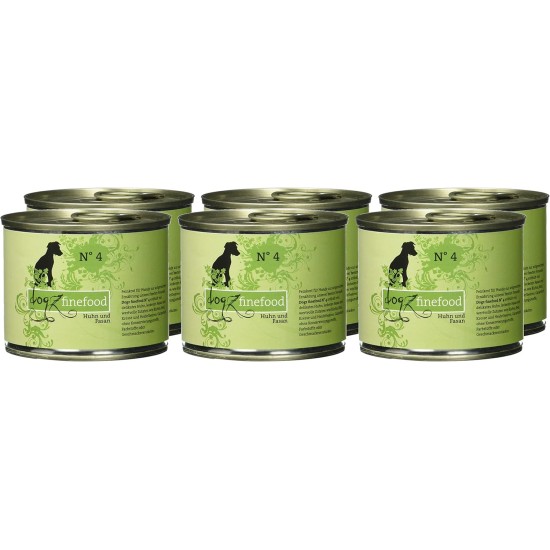 Wet Dog Food - N° 4 Chicken & Pheasant - Delicatessen Wet Food for Dogs & Puppies - Grain-Free & Sugar-Free - High Meat Content, 12 x 100 g Bags Wet Dog Food - N° 4 Chicken & Pheasant - Delicatessen Wet Food for Dogs & Puppies - Grain-Free & Sugar-Free - High Meat Content, 12 x 100 g Bags