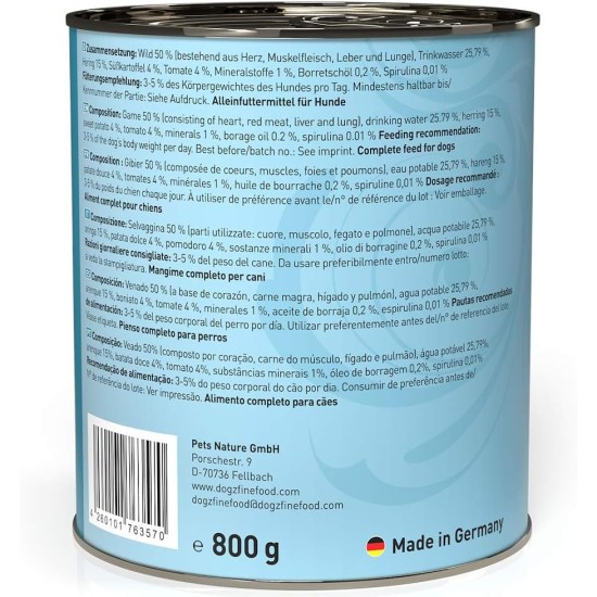 Wet Dog Food - N° 4 Chicken & Pheasant - Delicatessen Wet Food for Dogs & Puppies - Grain-Free & Sugar-Free - High Meat Content, 12 x 100 g Bags Wet Dog Food - N° 4 Chicken & Pheasant - Delicatessen Wet Food for Dogs & Puppies - Grain-Free & Sugar-Free - High Meat Content, 12 x 100 g Bags