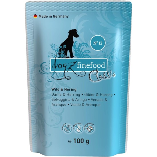Wet Dog Food - N° 4 Chicken & Pheasant - Delicatessen Wet Food for Dogs & Puppies - Grain-Free & Sugar-Free - High Meat Content, 12 x 100 g Bags Wet Dog Food - N° 4 Chicken & Pheasant - Delicatessen Wet Food for Dogs & Puppies - Grain-Free & Sugar-Free - High Meat Content, 12 x 100 g Bags