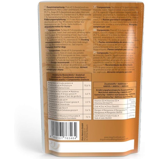 Wet Dog Food - N° 4 Chicken & Pheasant - Delicatessen Wet Food for Dogs & Puppies - Grain-Free & Sugar-Free - High Meat Content, 12 x 100 g Bags Wet Dog Food - N° 4 Chicken & Pheasant - Delicatessen Wet Food for Dogs & Puppies - Grain-Free & Sugar-Free - High Meat Content, 12 x 100 g Bags