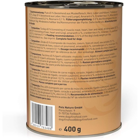 Wet Dog Food - N° 4 Chicken & Pheasant - Delicatessen Wet Food for Dogs & Puppies - Grain-Free & Sugar-Free - High Meat Content, 12 x 100 g Bags Wet Dog Food - N° 4 Chicken & Pheasant - Delicatessen Wet Food for Dogs & Puppies - Grain-Free & Sugar-Free - High Meat Content, 12 x 100 g Bags