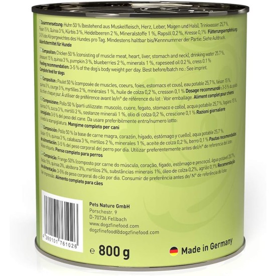 Wet Dog Food - N° 4 Chicken & Pheasant - Delicatessen Wet Food for Dogs & Puppies - Grain-Free & Sugar-Free - High Meat Content, 12 x 100 g Bags Wet Dog Food - N° 4 Chicken & Pheasant - Delicatessen Wet Food for Dogs & Puppies - Grain-Free & Sugar-Free - High Meat Content, 12 x 100 g Bags