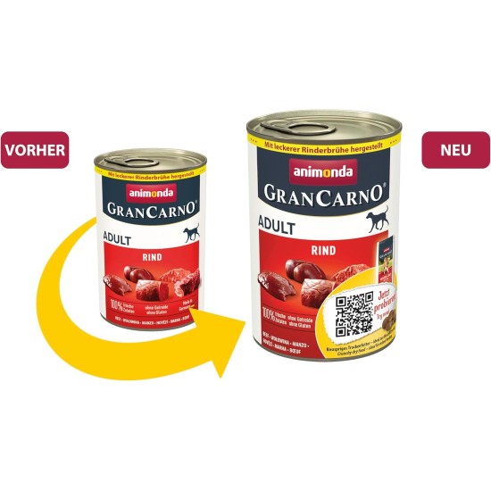 animonda Gran Carno Adult Dog Food, Wet Dog Food for Adult Dogs, Beef & Duck Heart, 6 x 800 g animonda Gran Carno Adult Dog Food, Wet Dog Food for Adult Dogs, Beef & Duck Heart, 6 x 800 g