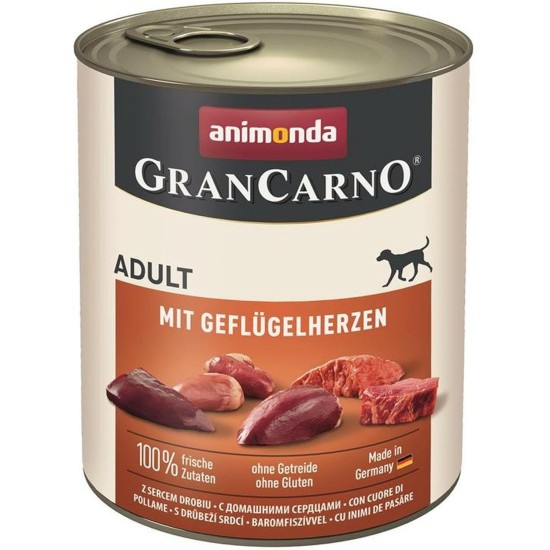 animonda Gran Carno Adult Dog Food, Wet Dog Food for Adult Dogs, Beef & Duck Heart, 6 x 800 g animonda Gran Carno Adult Dog Food, Wet Dog Food for Adult Dogs, Beef & Duck Heart, 6 x 800 g