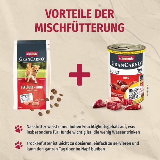 animonda Gran Carno Adult Dog Food, Wet Food for Adult Dogs, Mix 3, 6 x 800 g animonda Gran Carno Adult Dog Food, Wet Food for Adult Dogs, Mix 3, 6 x 800 g