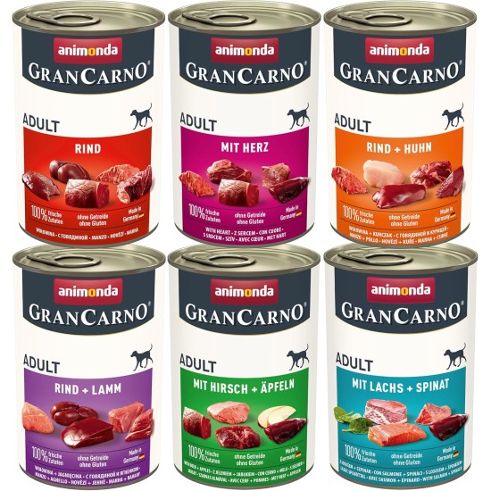 animonda Gran Carno Adult Dog Food, Wet Food for Adult Dogs, Mix 3, 6 x 800 g animonda Gran Carno Adult Dog Food, Wet Food for Adult Dogs, Mix 3, 6 x 800 g