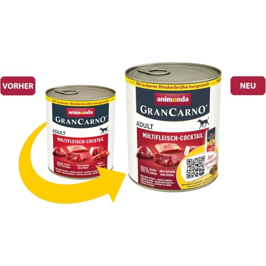 animonda Gran Carno Adult Dog Food, Wet Food for Adult Dogs, Mix 3, 6 x 800 g animonda Gran Carno Adult Dog Food, Wet Food for Adult Dogs, Mix 3, 6 x 800 g