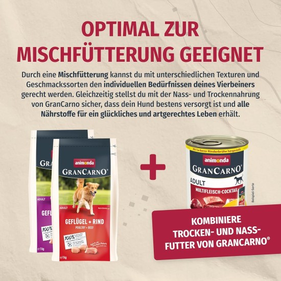 animonda Gran Carno Adult Dog Food, Wet Food for Adult Dogs, Mix 3, 6 x 800 g animonda Gran Carno Adult Dog Food, Wet Food for Adult Dogs, Mix 3, 6 x 800 g