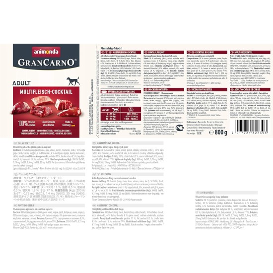 animonda Gran Carno Adult Dog Food, Wet Food for Adult Dogs, Mix 3, 6 x 800 g animonda Gran Carno Adult Dog Food, Wet Food for Adult Dogs, Mix 3, 6 x 800 g