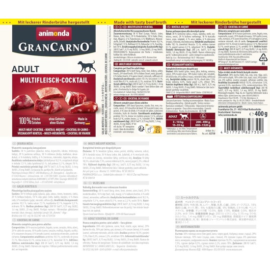 animonda Gran Carno Adult Dog Food, Wet Food for Adult Dogs, Mix 3, 6 x 800 g animonda Gran Carno Adult Dog Food, Wet Food for Adult Dogs, Mix 3, 6 x 800 g