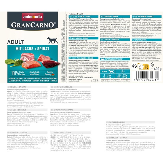 animonda GranCarno Adult Dog Food, Wet Dog Food for Adult Dogs, Beef & Lamb, 6 x 800 g animonda GranCarno Adult Dog Food, Wet Dog Food for Adult Dogs, Beef & Lamb, 6 x 800 g
