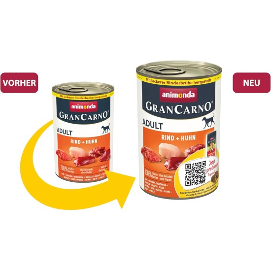 animonda GranCarno Adult Dog Food, Wet Dog Food for Adult Dogs, Beef & Lamb, 6 x 800 g animonda GranCarno Adult Dog Food, Wet Dog Food for Adult Dogs, Beef & Lamb, 6 x 800 g