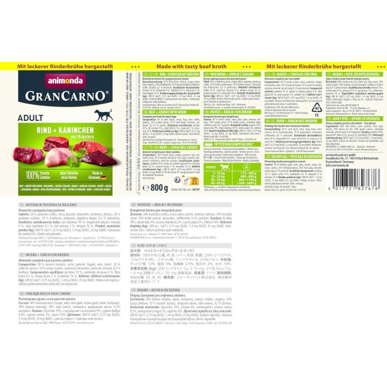 animonda GranCarno Adult Dog Food, Wet Dog Food for Adult Dogs, Beef & Lamb, 6 x 800 g animonda GranCarno Adult Dog Food, Wet Dog Food for Adult Dogs, Beef & Lamb, 6 x 800 g