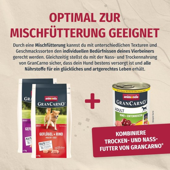 animonda GranCarno Adult Dog Food, Wet Dog Food for Adult Dogs, Beef & Lamb, 6 x 800 g animonda GranCarno Adult Dog Food, Wet Dog Food for Adult Dogs, Beef & Lamb, 6 x 800 g