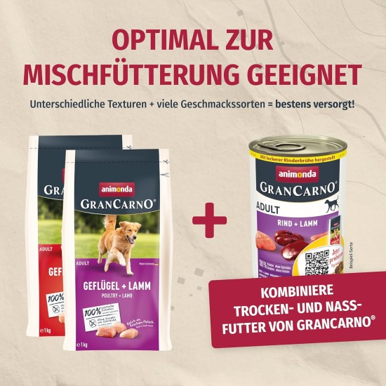 animonda GranCarno Adult Dog Food, Wet Dog Food for Adult Dogs, Beef & Lamb, 6 x 800 g animonda GranCarno Adult Dog Food, Wet Dog Food for Adult Dogs, Beef & Lamb, 6 x 800 g