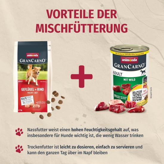 animonda GranCarno Adult Dog Food, Wet Dog Food for Adult Dogs, Beef & Lamb, 6 x 800 g animonda GranCarno Adult Dog Food, Wet Dog Food for Adult Dogs, Beef & Lamb, 6 x 800 g