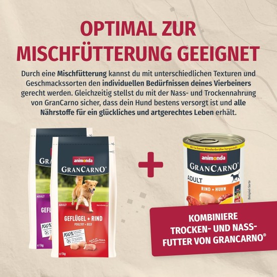 animonda GranCarno Adult Dog Food, Wet Dog Food for Adult Dogs, Beef & Lamb, 6 x 800 g animonda GranCarno Adult Dog Food, Wet Dog Food for Adult Dogs, Beef & Lamb, 6 x 800 g