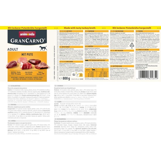 animonda GranCarno Adult Dog Food, Wet Dog Food for Adult Dogs, Beef & Lamb, 6 x 800 g animonda GranCarno Adult Dog Food, Wet Dog Food for Adult Dogs, Beef & Lamb, 6 x 800 g