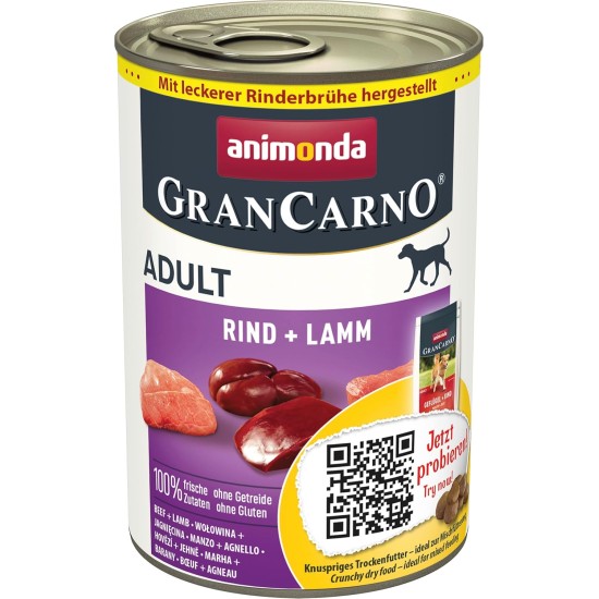 animonda GranCarno Adult Dog Food, Wet Dog Food for Adult Dogs, Beef & Lamb, 6 x 800 g animonda GranCarno Adult Dog Food, Wet Dog Food for Adult Dogs, Beef & Lamb, 6 x 800 g